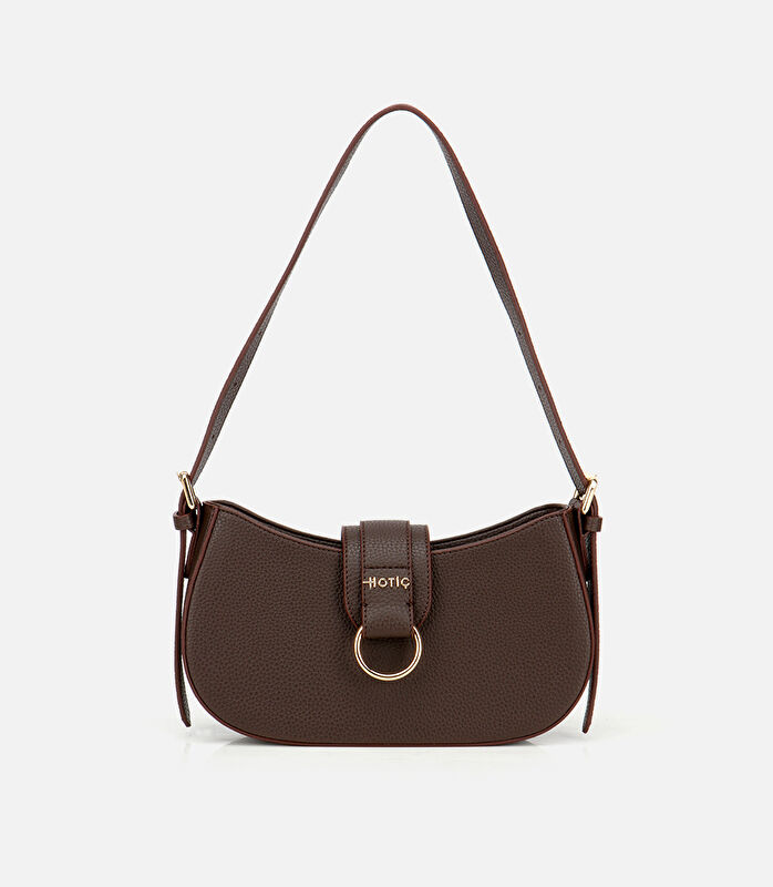 Kadın Kahverengi Kilit Detaylı Omuz Çantası