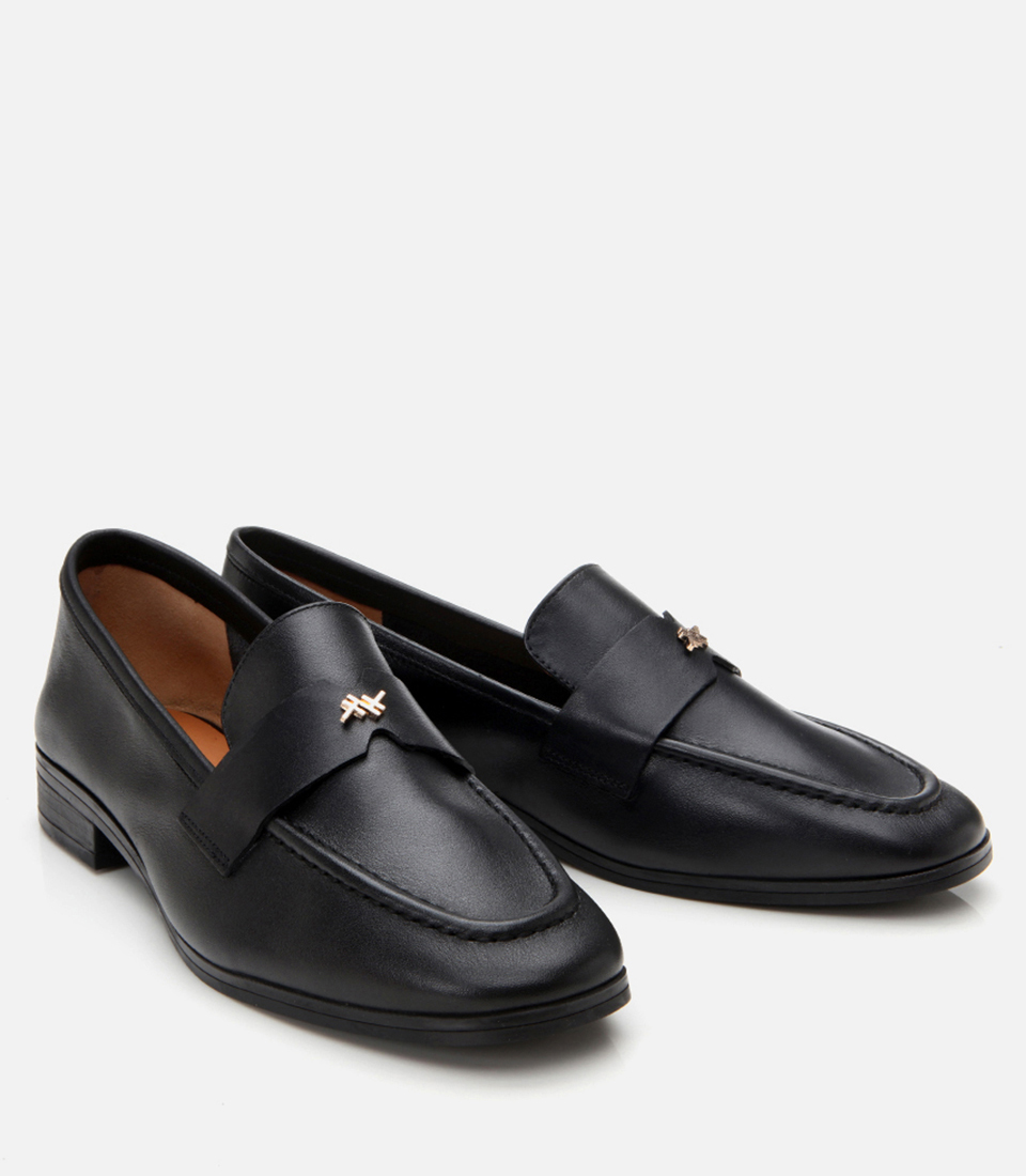 Hotiç Siyah Hotiç Deri Esnek Kadın Tabanlı Klasik Loafer