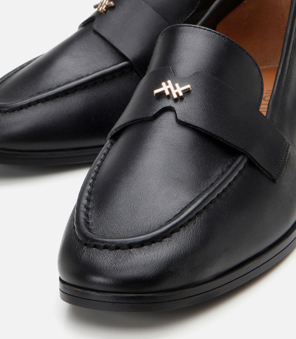Hotiç Siyah Hotiç Deri Esnek Kadın Tabanlı Klasik Loafer