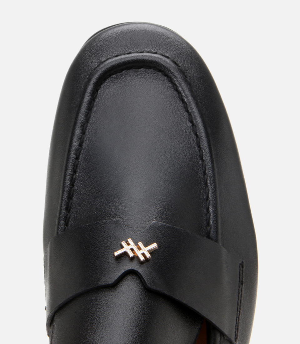 Hotiç Siyah Hotiç Deri Esnek Kadın Tabanlı Klasik Loafer