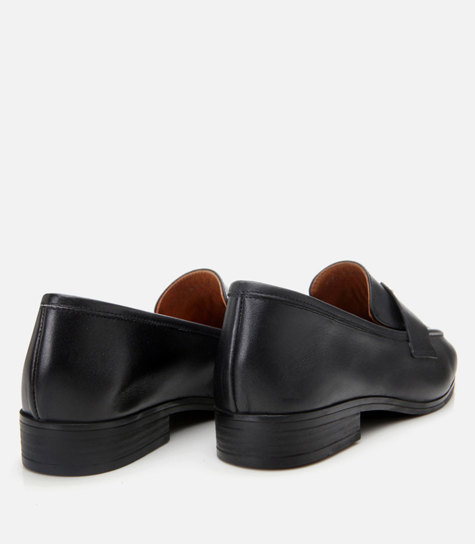 Hotiç Siyah Hotiç Deri Esnek Kadın Tabanlı Klasik Loafer