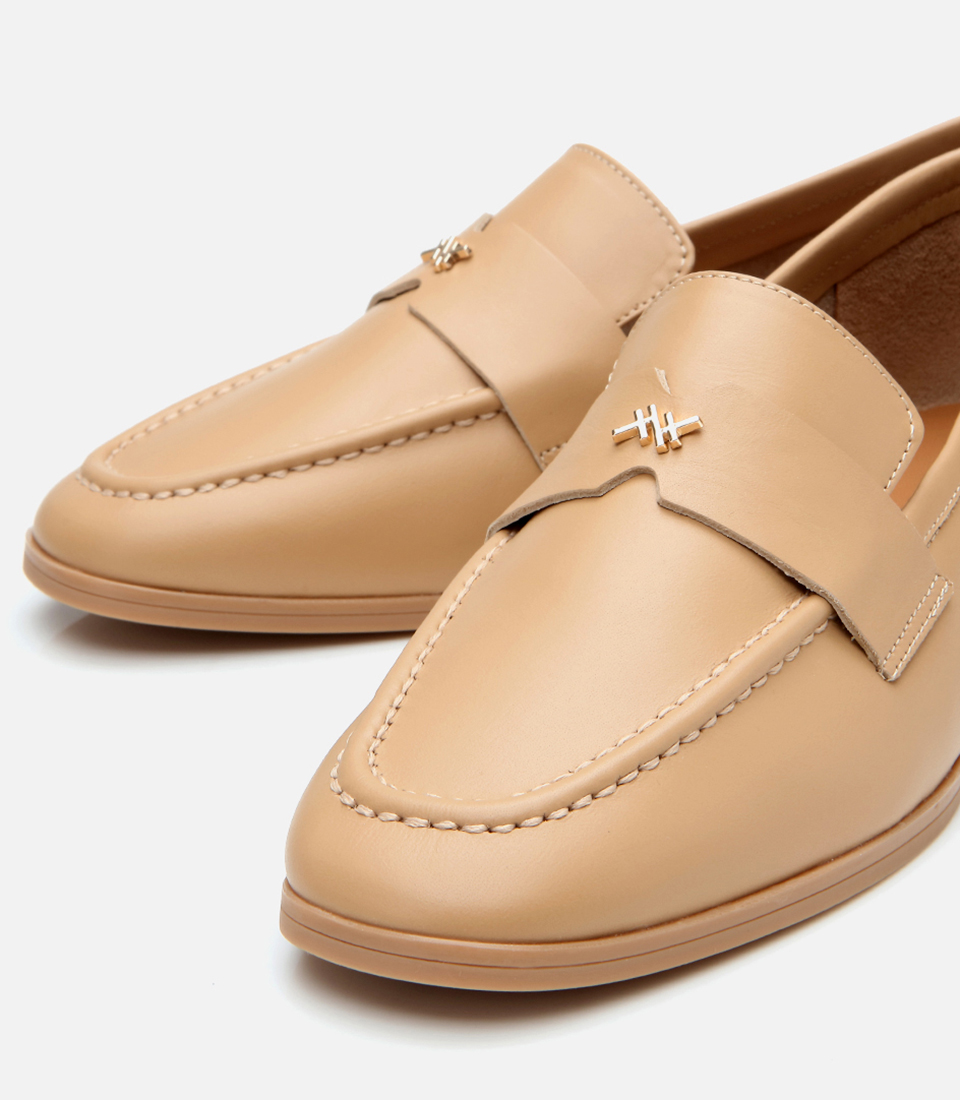 Hotiç Bej Hotiç Deri Esnek Kadın Tabanlı Klasik Loafer