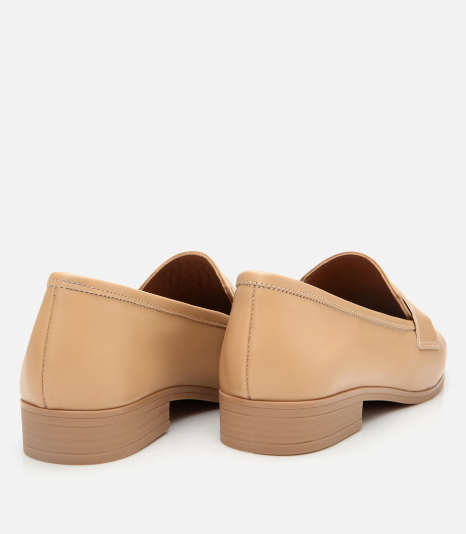 Hotiç Bej Hotiç Deri Esnek Kadın Tabanlı Klasik Loafer
