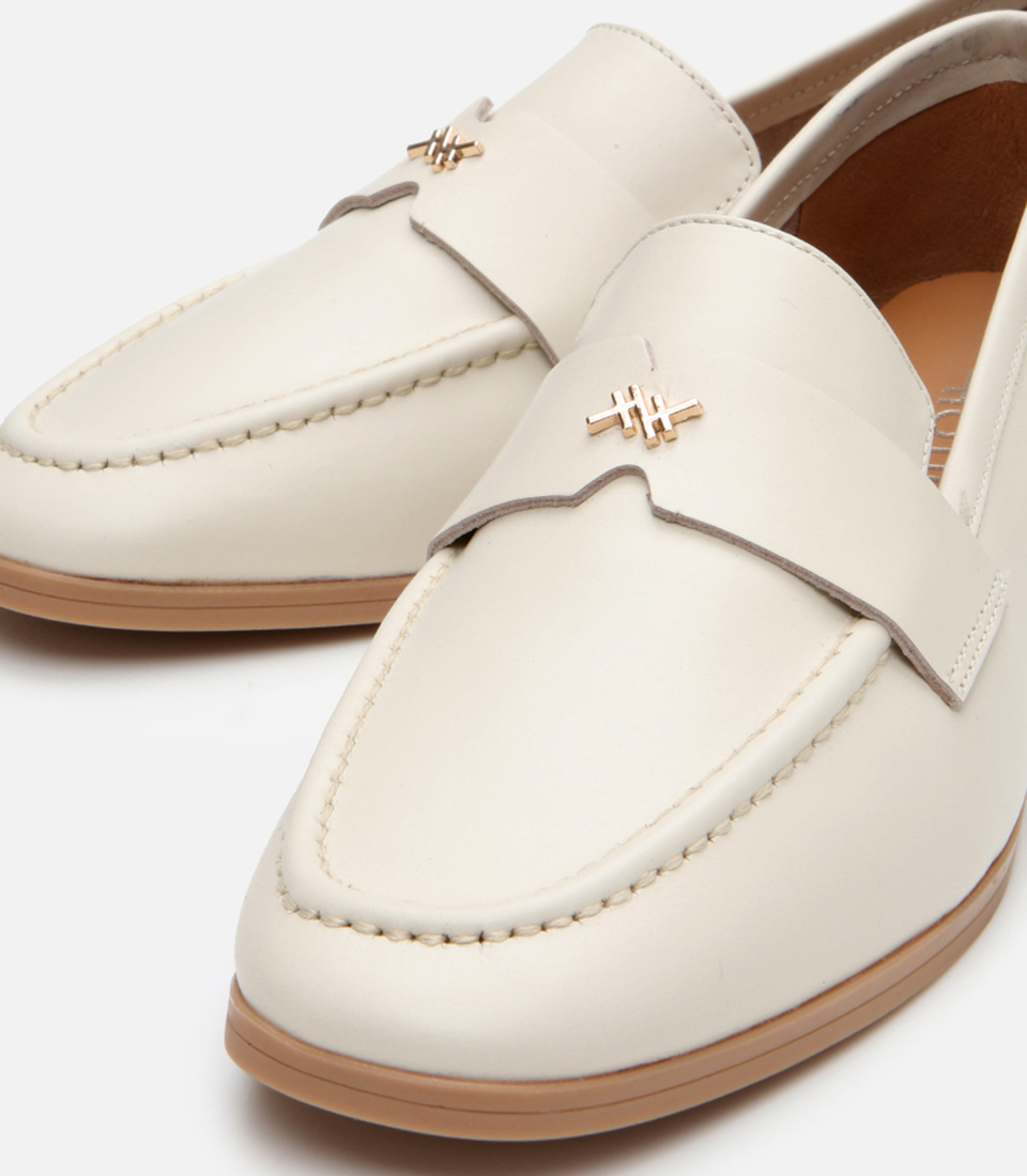 Hotiç Ekru Hotiç Deri Esnek Kadın Tabanlı Klasik Loafer