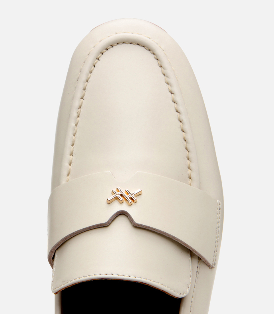 Hotiç Ekru Hotiç Deri Esnek Kadın Tabanlı Klasik Loafer