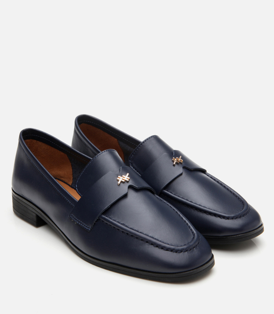 Hotiç Lacivert Hotiç Deri Esnek Kadın Tabanlı Klasik Loafer
