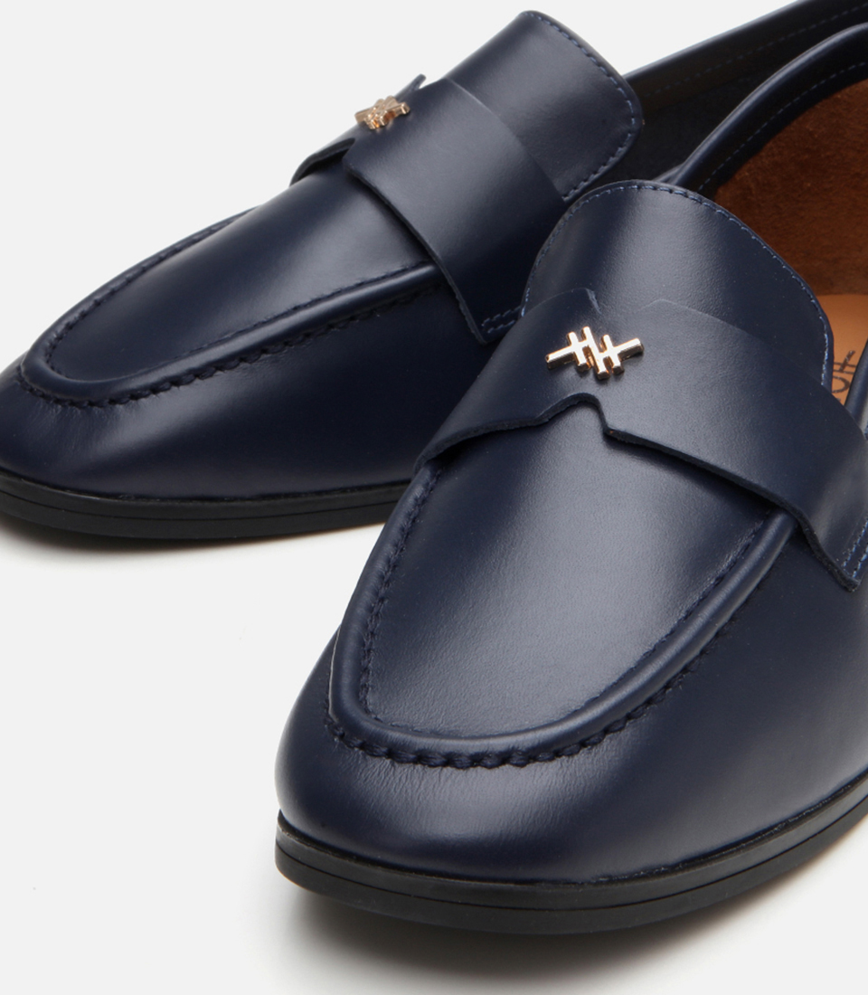 Hotiç Lacivert Hotiç Deri Esnek Kadın Tabanlı Klasik Loafer