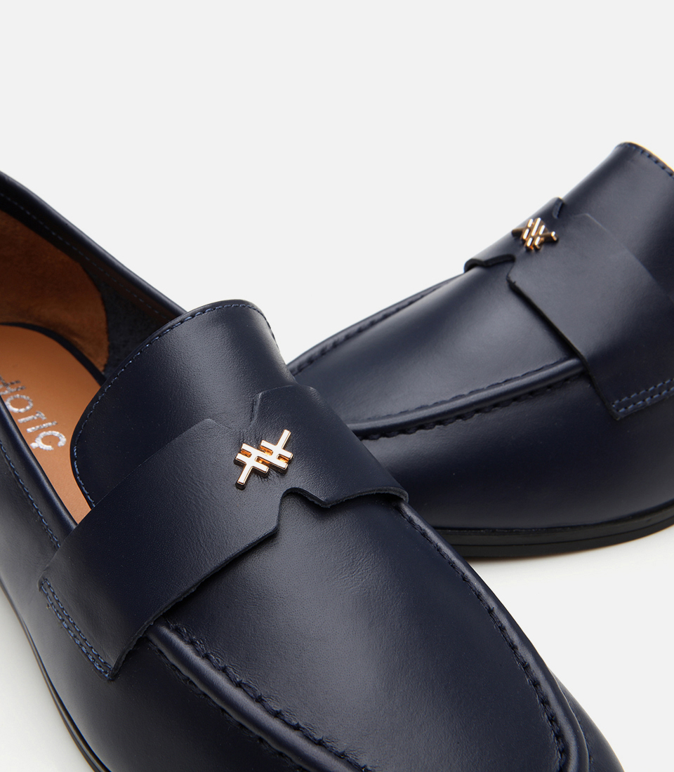 Hotiç Lacivert Hotiç Deri Esnek Kadın Tabanlı Klasik Loafer