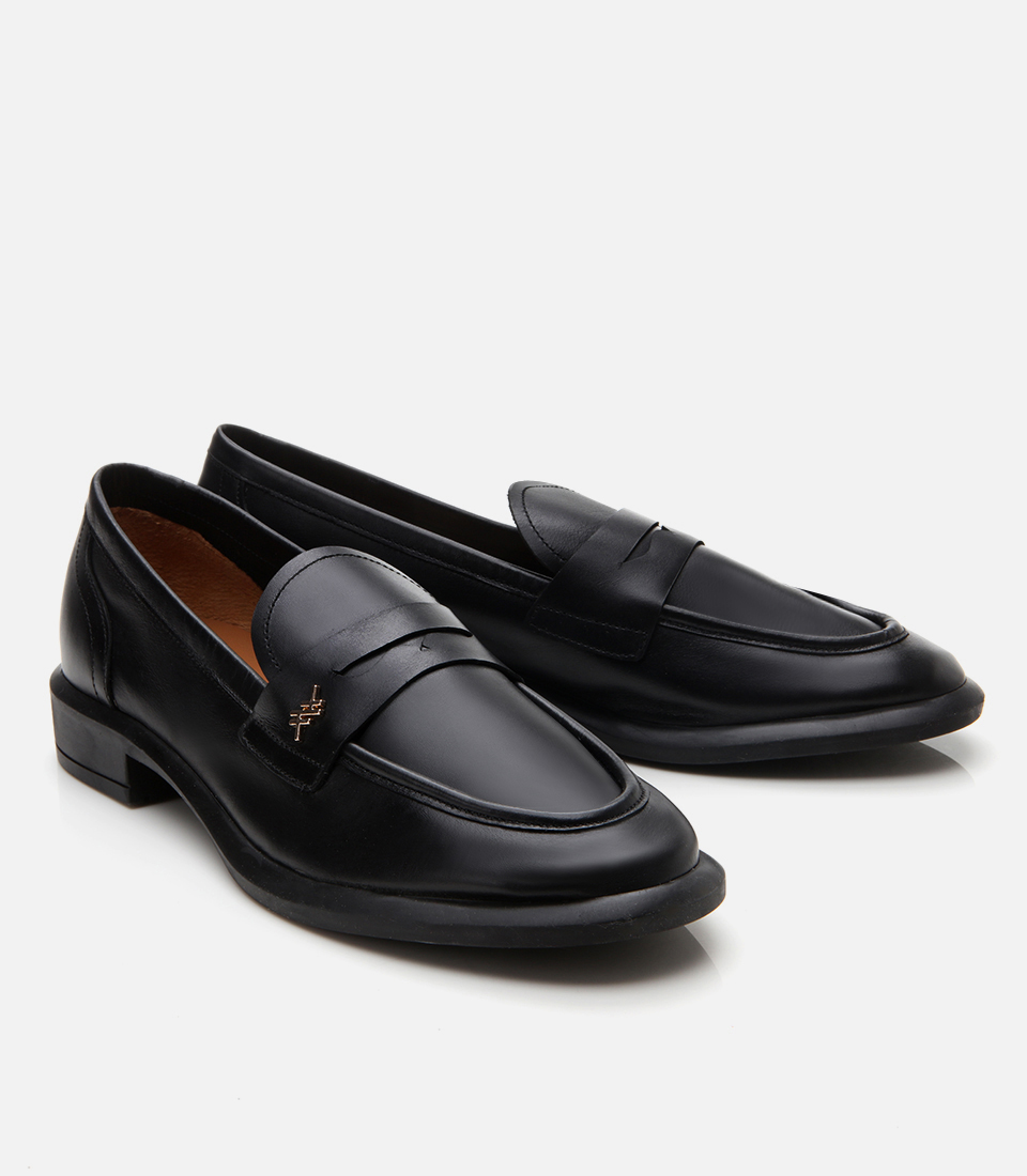 Hotiç Siyah Hotiç Deri Esnek Kadın Tabanlı Klasik Loafer