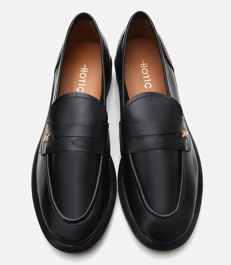 Hotiç Siyah Hotiç Deri Esnek Kadın Tabanlı Klasik Loafer