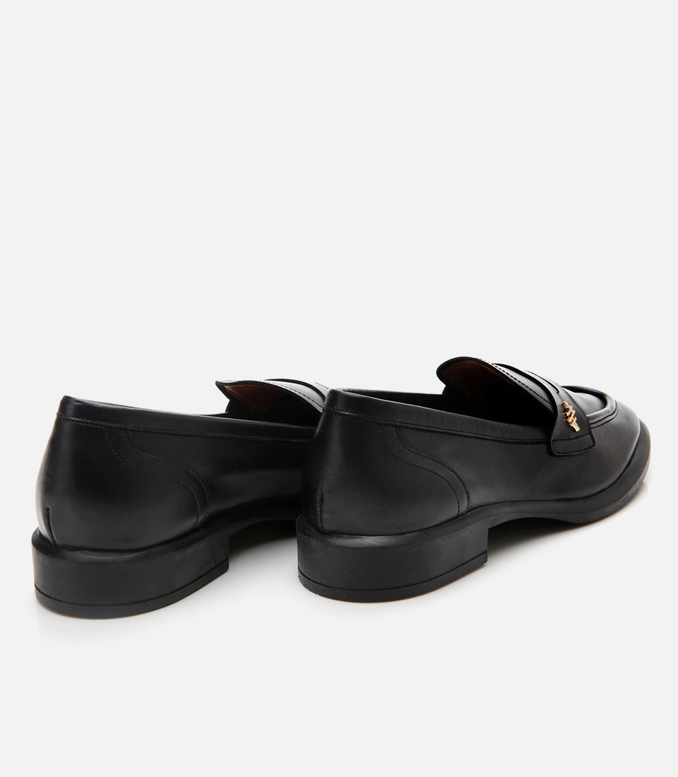 Hotiç Siyah Hotiç Deri Esnek Kadın Tabanlı Klasik Loafer