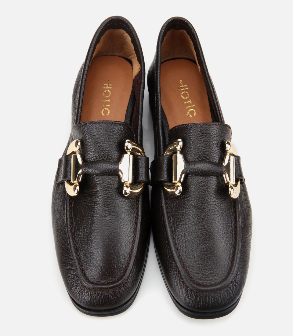 Deri Kahverengi Tokalı Klasik Loafer 01AYH312390A48035 | Hotiç