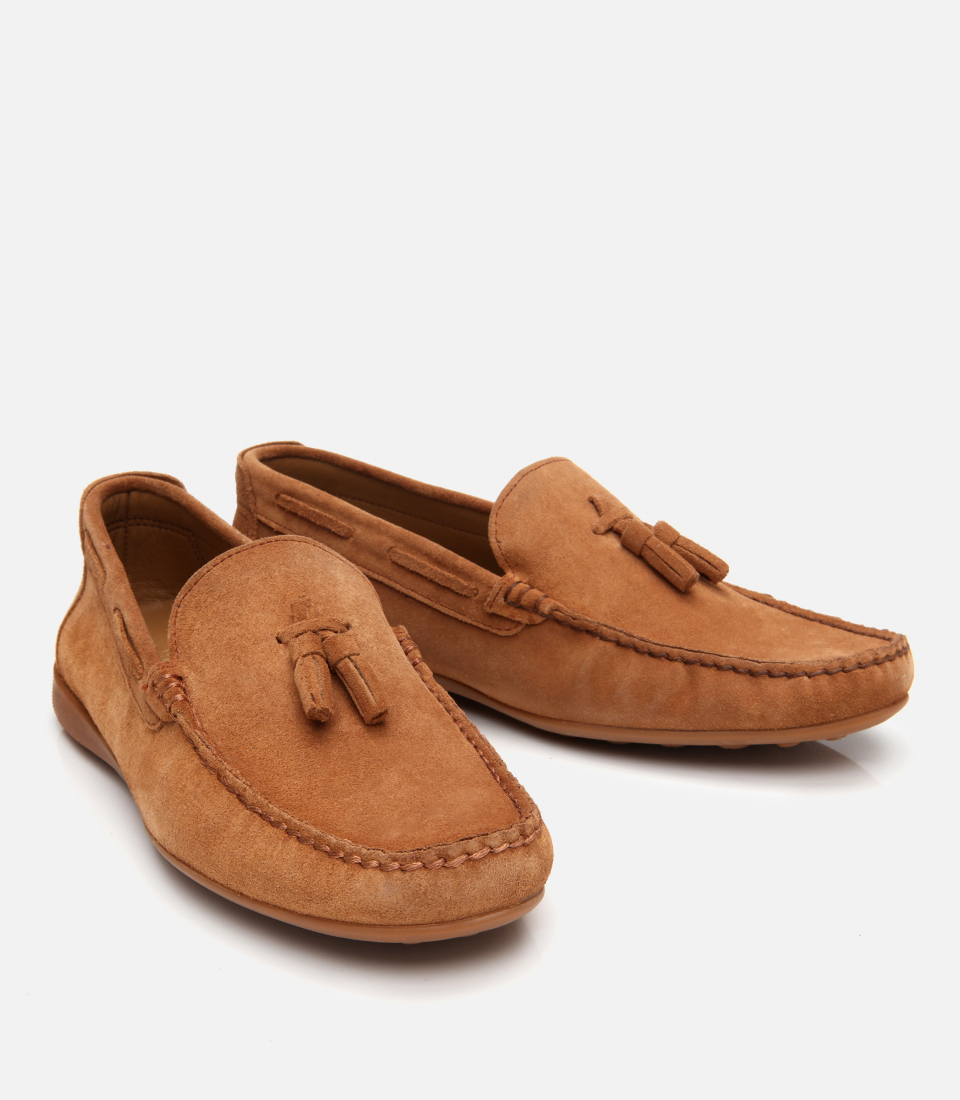 Süet Deri Lacivert Püskül Detaylı Günlük Loafer 02AYH305540A68040