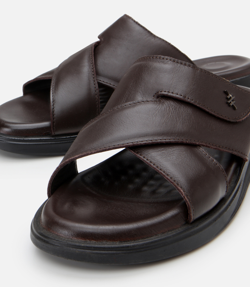 Erkek Deri Lacivert Ayarlanabilir Terlik 02TEH302750A68040 | Hotiç